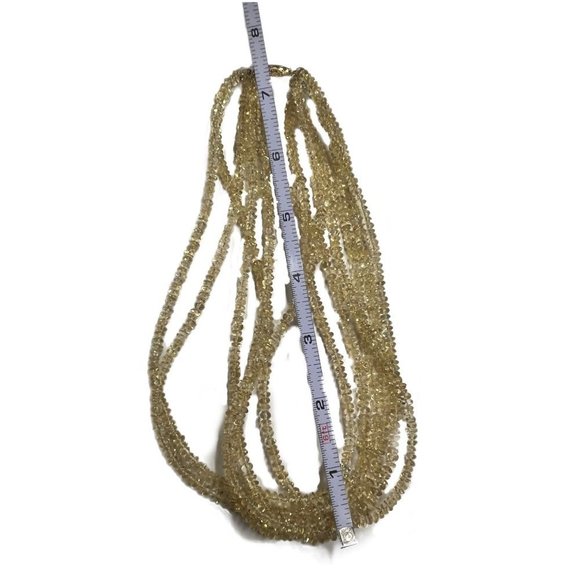 MULTI STRAND BEADED CITRINE AND 14K GOLD NECKLACE GEMSTONE CRYSTALS - Picture 2 of 7